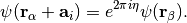 \psi(\mathbf{r}_\alpha + \mathbf{a}_i) = e^{2\pi i\eta}\psi(\mathbf{r}_\beta).
