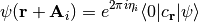 \psi(\mathbf{r} + \mathbf{A}_i) = e^{2\pi i\eta_i} \langle 0 \vert c_{\mathbf{r}} \vert \psi \rangle